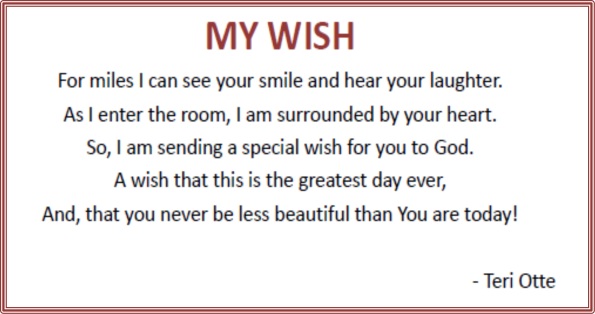 My Wish, Poem to Husband